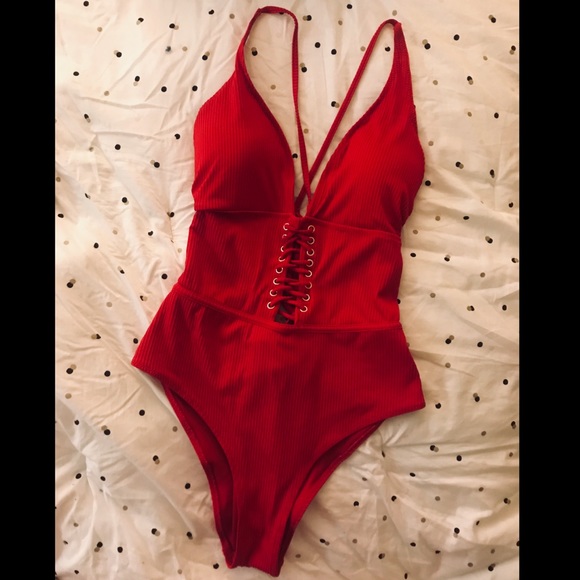 Other - NWOT Red Lace Up One Piece *not frankies*
